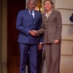 ASSEMBLÉE NATIONALE :TÊTE-À-TÊTE ENTRE LE PRÉSIDENT VITAL KAMERHE ET SON HOMOLOGUE FRANÇAIS YAËL BRAUN-PIVET AU PALAIS BOURBON À PARIS